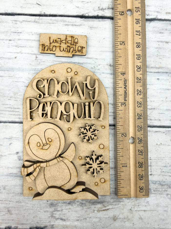 MINI Snowy Penguin Arch Insert for Interchangeable MINI Arches Bases