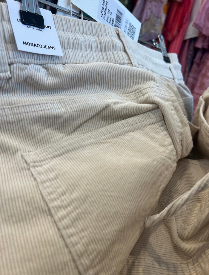 Monaco Stone Corduroy Leo Barrel Pants