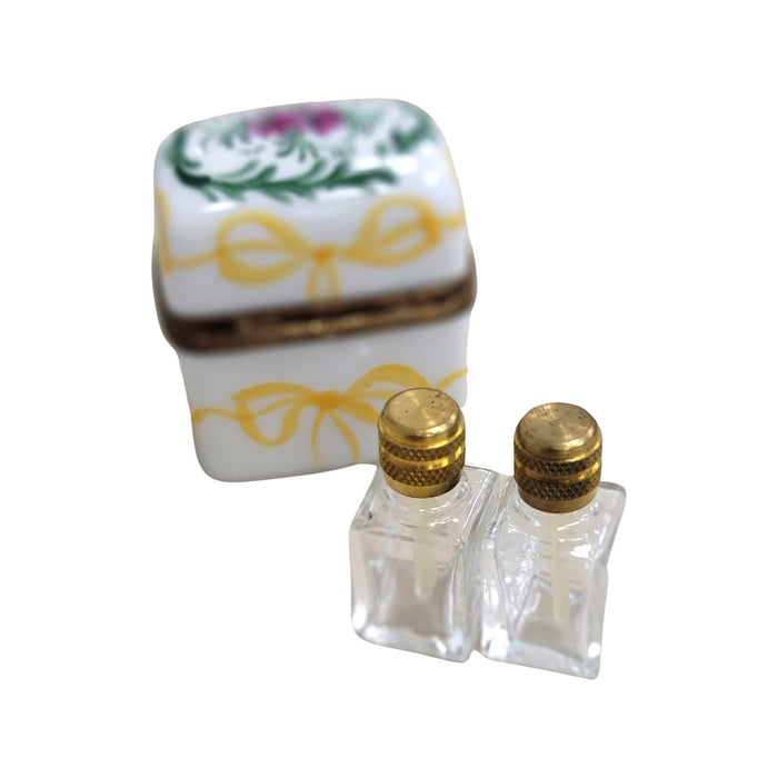 Elegant Rose Perfume Box Porcelain Limoges Perfume French Trinket Box