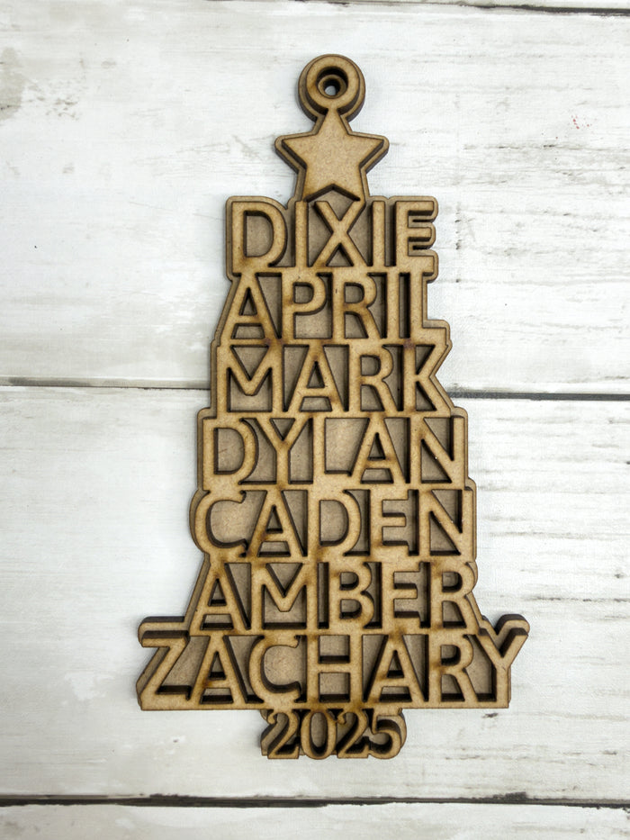 Personalized Family Christmas Tree ornament DIY Kit