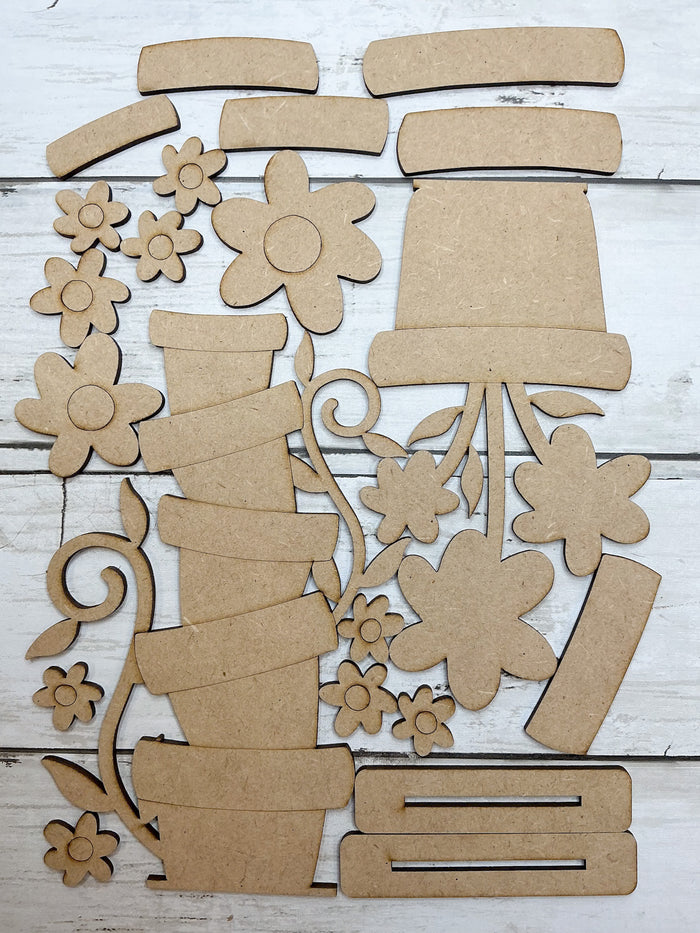 Pots and Flowers in Pot Pair DIY Kit