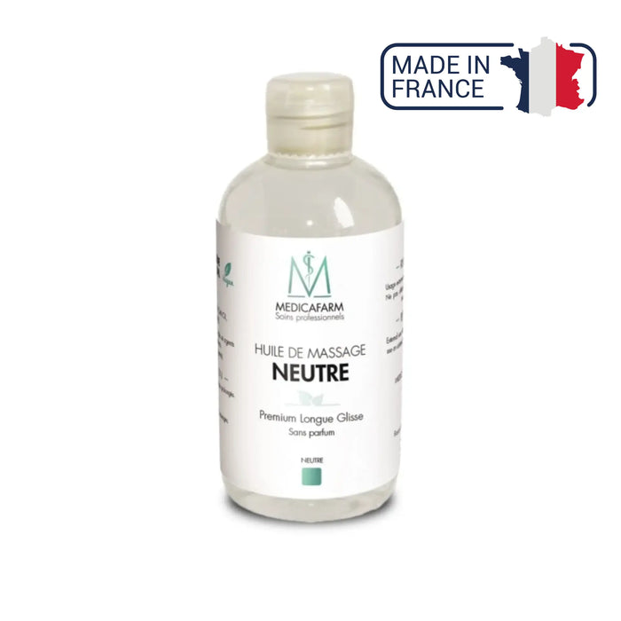 Premium long-glide neutral massage oil - 250 ml stop-drip bottle - Medicafarm Medicafarm