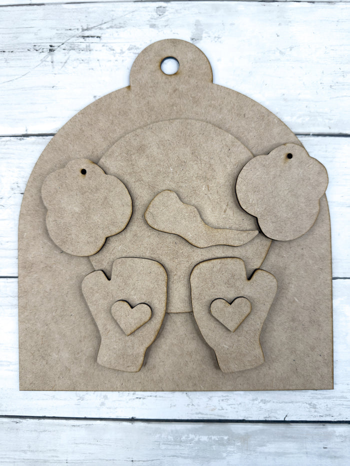 Primitive Giggling Snowman Cutting Board DIY Kit