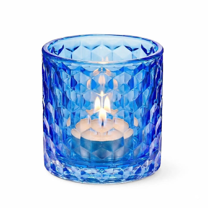 Richland Blue Chunky Honeycomb Glass Votive & Tealight Holder Set of 12