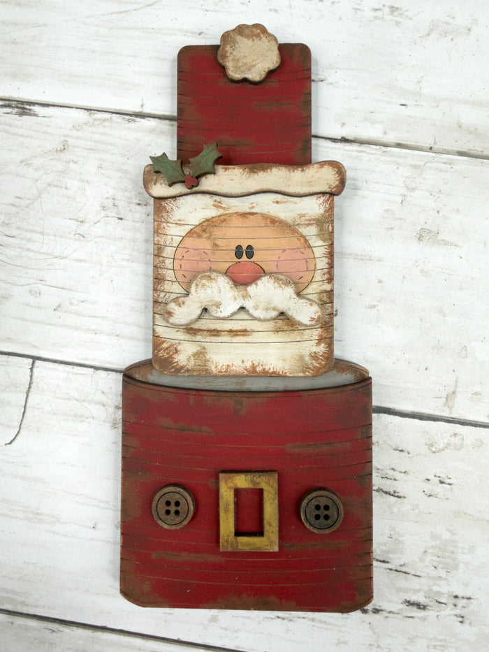 Santa Wood Tin Cans Stacked Shelf Sitter DIY Kit
