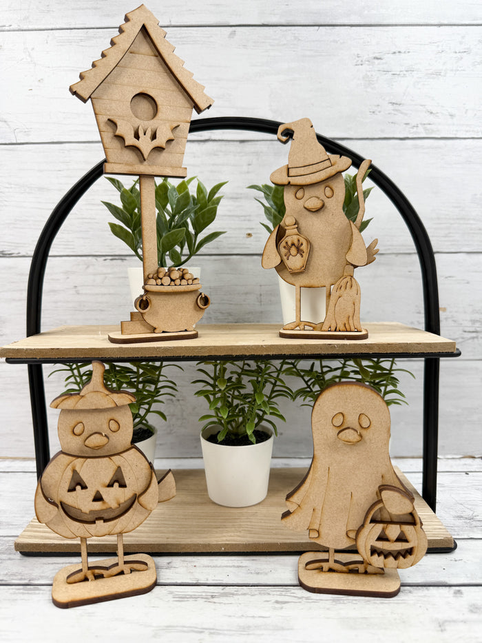 Set of Halloween Birdies and Birdhouse DIY Craft Kit