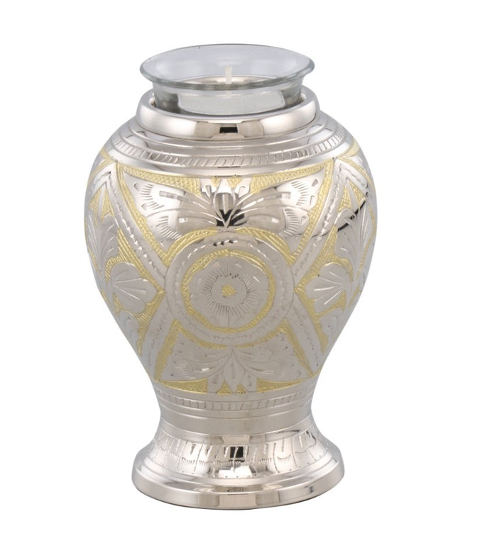 Silver Aura Cremation Urn - IUET144-TL