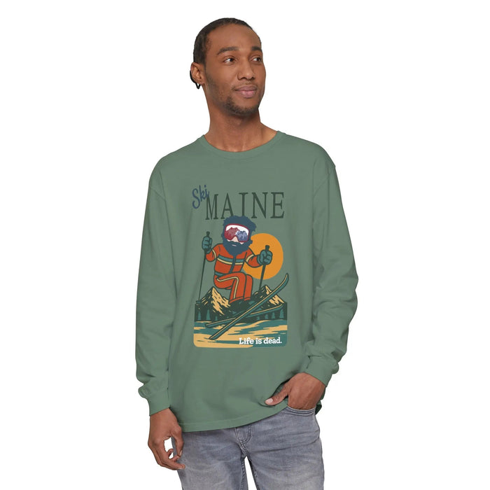 Ski Maine - Life is DeadMountain Collection Garment-Dyed Long Sleeve T-Shirt