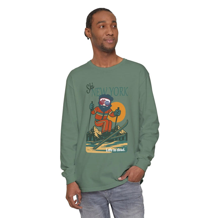 Ski New York - Life is DeadMountain Collection Garment-Dyed Long Sleeve T-Shirt