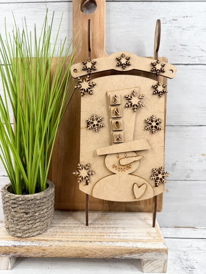 Snowman Sled DIY Kit