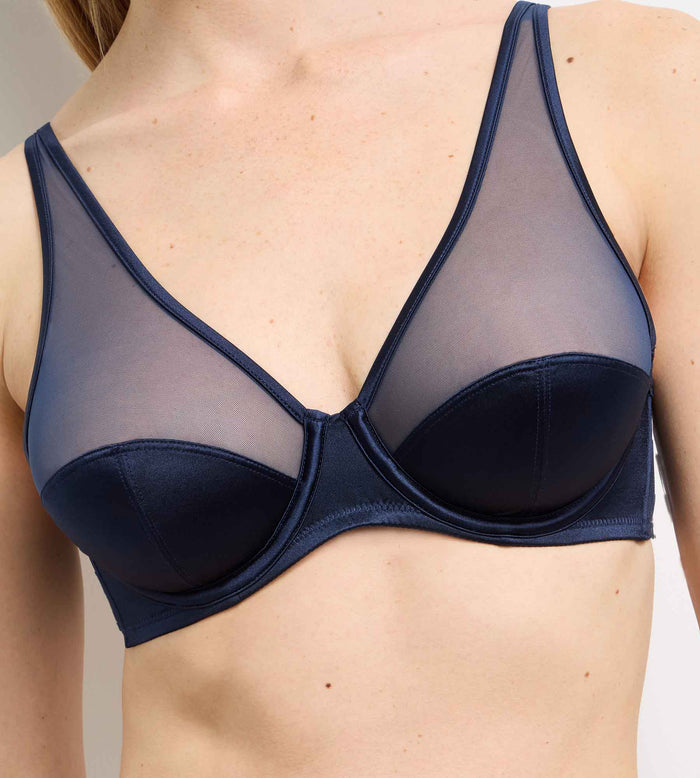 Soutien-gorge à armatures bleu foncé Dim x Ines de la Fressange
