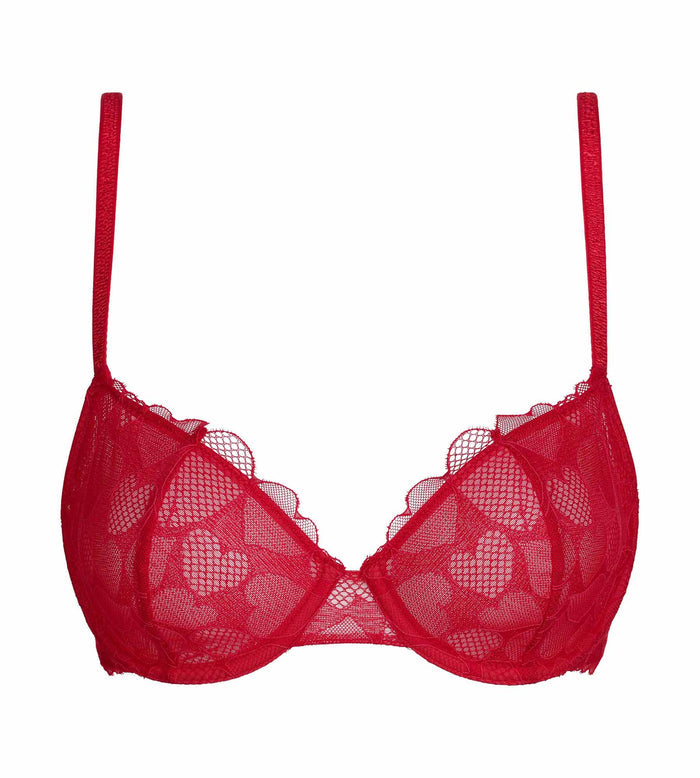 Soutien-gorge emboîtant en dentelle à motif cœur Rouge Red Love
