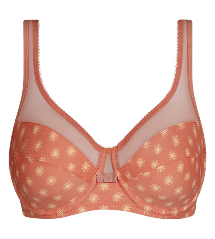 Soutien-gorge emboîtant en microfibre et tulle motif Soleils Generous