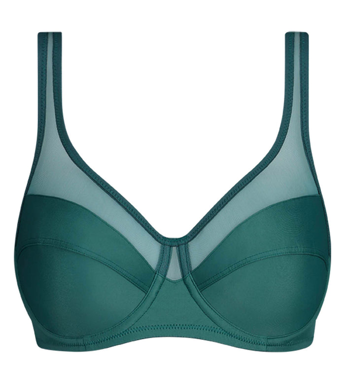 Soutien-gorge emboîtant en microfibre et tulle Vert Émeraude Generous
