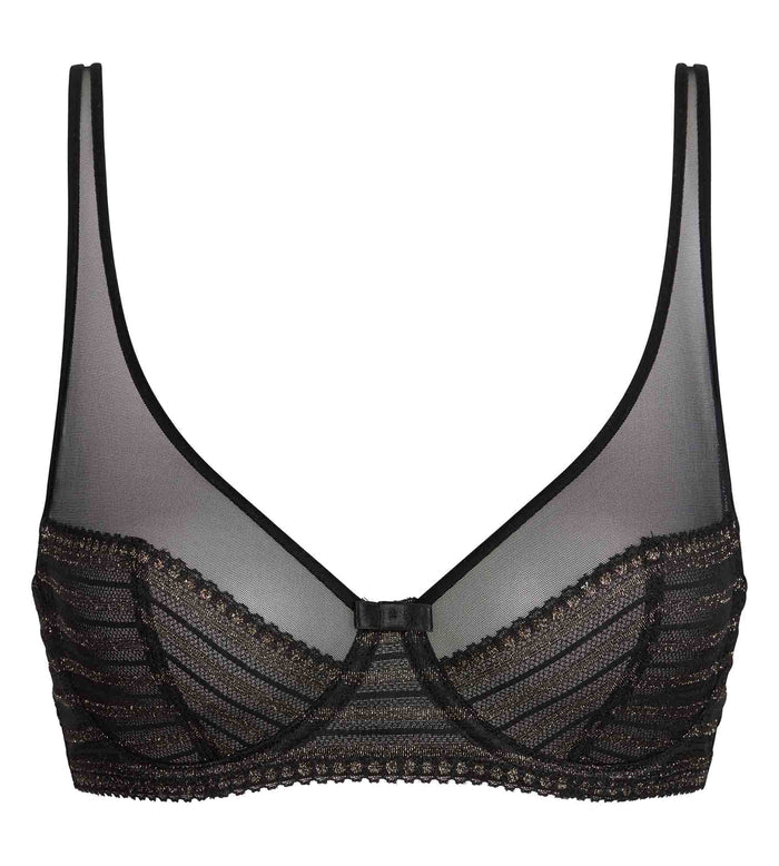 Soutien-gorge foulard à armatures dentelles noir rayé Holiday