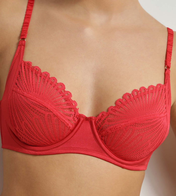Soutien-gorge full cup à armatures en dentelle Rouge Chocolove