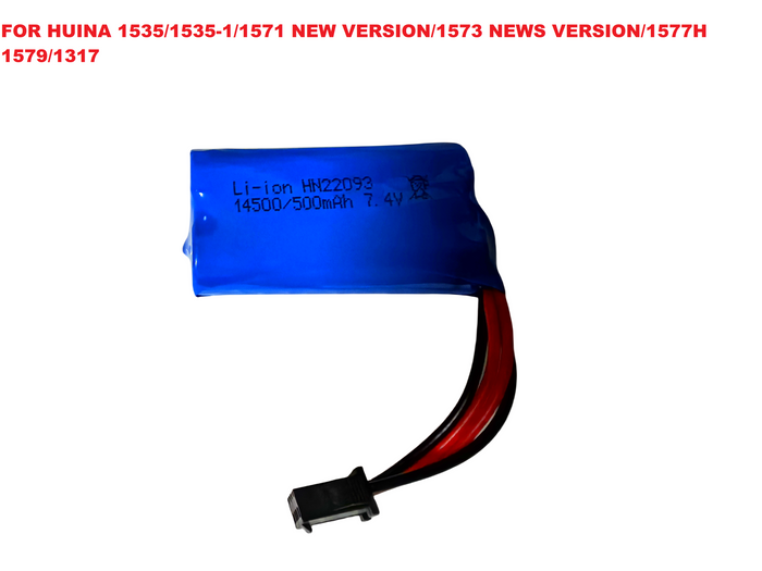 7.4V/500mAh Lithium Battery SM-3P Plug Blue
