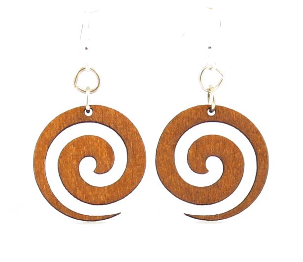 Spiral blossom earrings with coiling petals, eco-friendly jewelry made in USA