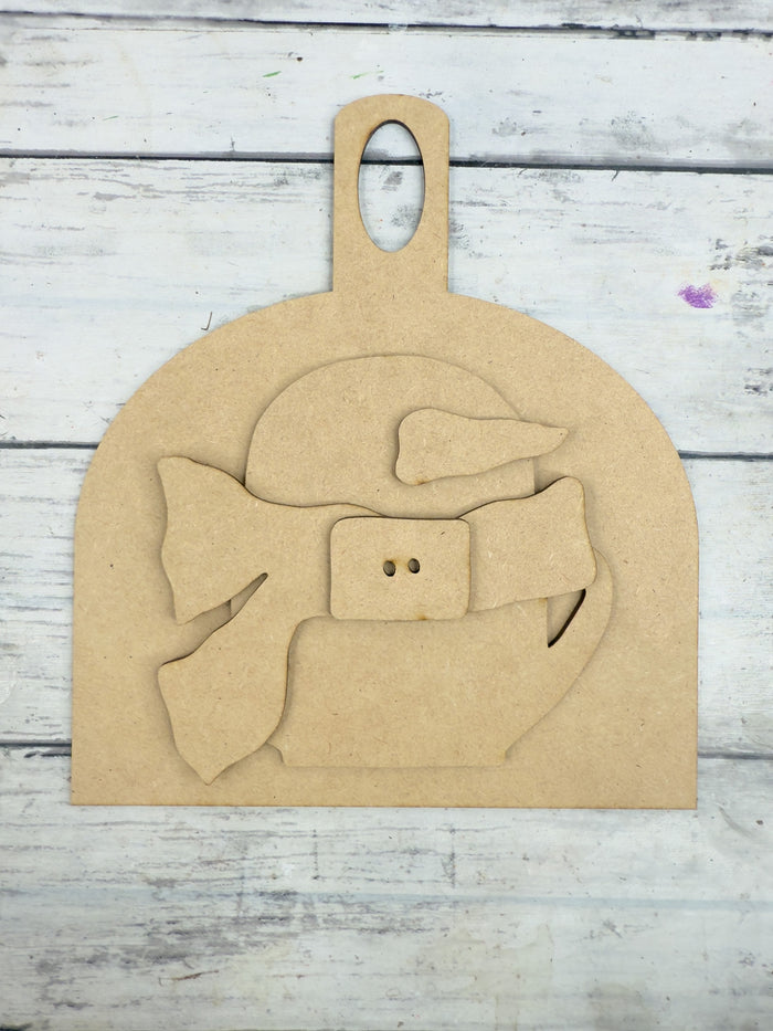Square Button Snowman Cutting Board DIY Kit