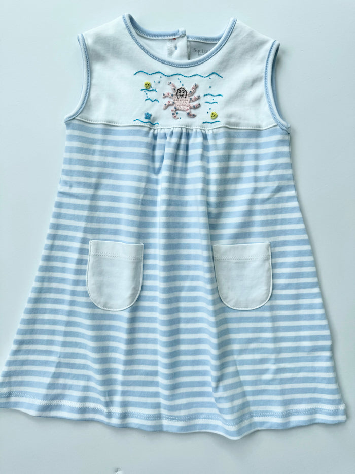 Squiggles - Angel Sleeve Dress with Pockets - Pink Octopus