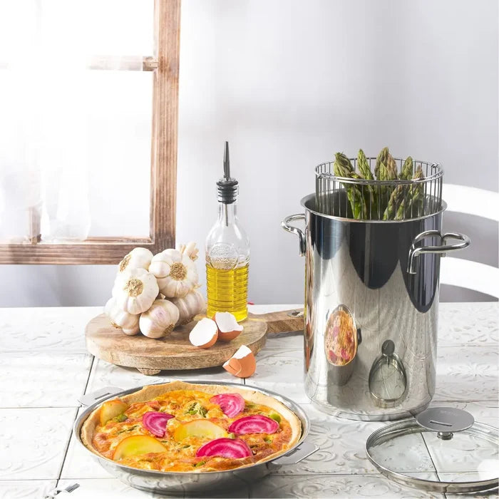 Stainless Steel Asparagus Steamer with Glass Lid by Cristel