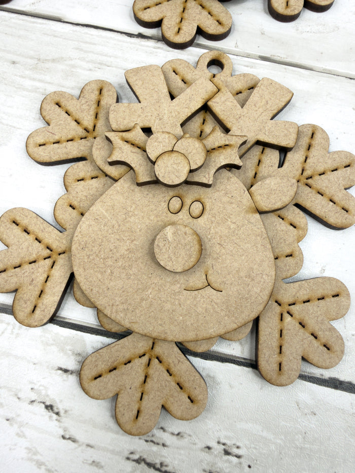 Stitched Snowflakes Ornaments DIY Kit (can use with tea light)