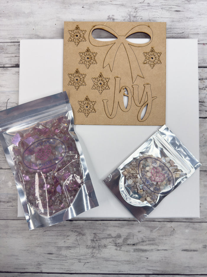 Style A Joy 12x12 Crushed Glass Wreath Canvas Project Kit
