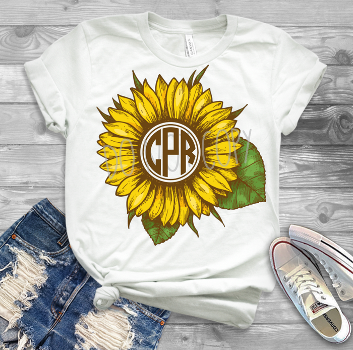 Sunflower Monogram and Leopard Sunflower
