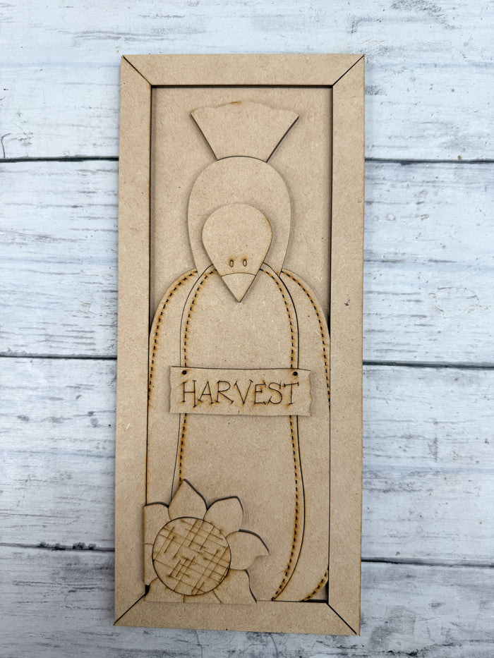 Tall Skinny Framed Pumpkin Crow DIY Kit