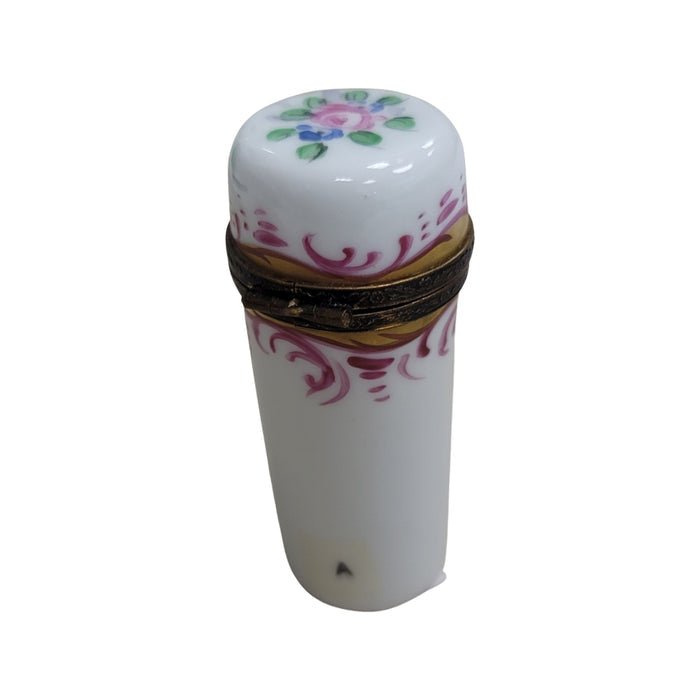 Elegant White Cylinder Limoges Box Porcelain Limoges LIMOGES BOXES traditional French Trinket Box