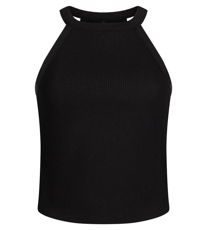 Top femme col américain brassière intégrée Noir Dim Summer