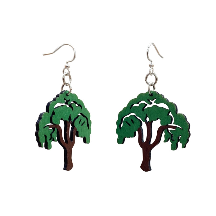 Tree of Life earrings with branching roots and canopy, eco-friendly jewelry made in USA
