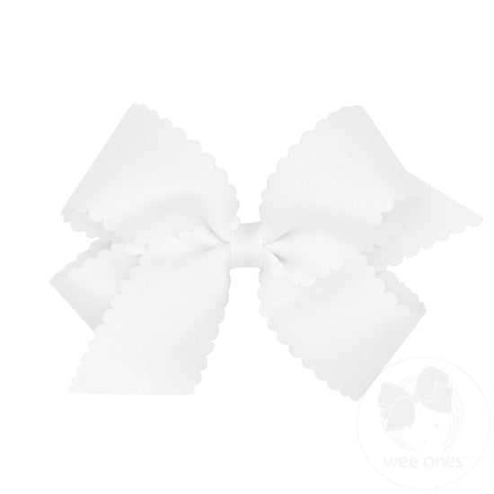 Wee Ones Bows - Medium - Scalloped White