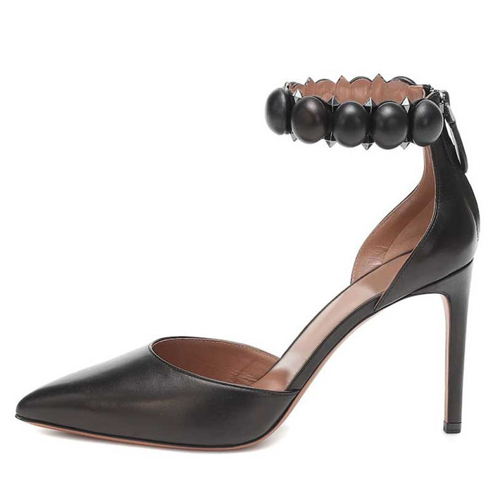 Women Point Toe High Heels Stiletto Studded Pumps