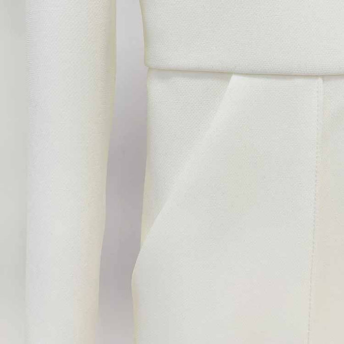 Women White Hand Made Studded Bead Neck Sexy Flare Trousers Playsuit Jumpsuit