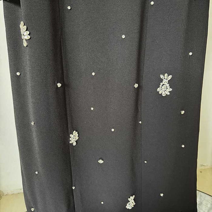 Women's Black Beaded Formal Dresses Long Evening Gowns