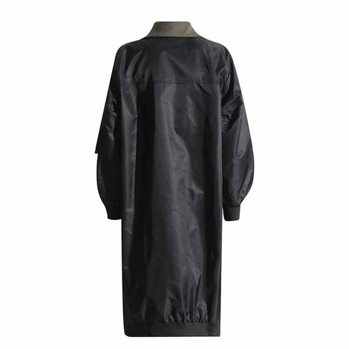 Women's Contrast Sleeve Paulah Coat Color-Spliced Long Trench Coat Long windbreaker Jacket
