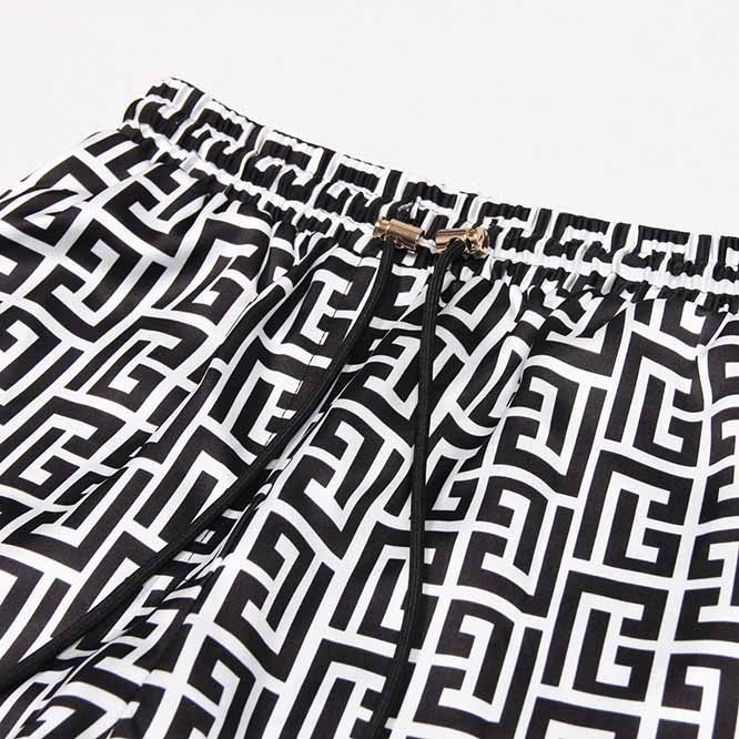 Women's Golden Buttons Abstract Pattern Fitted Pantsuit With Belt
