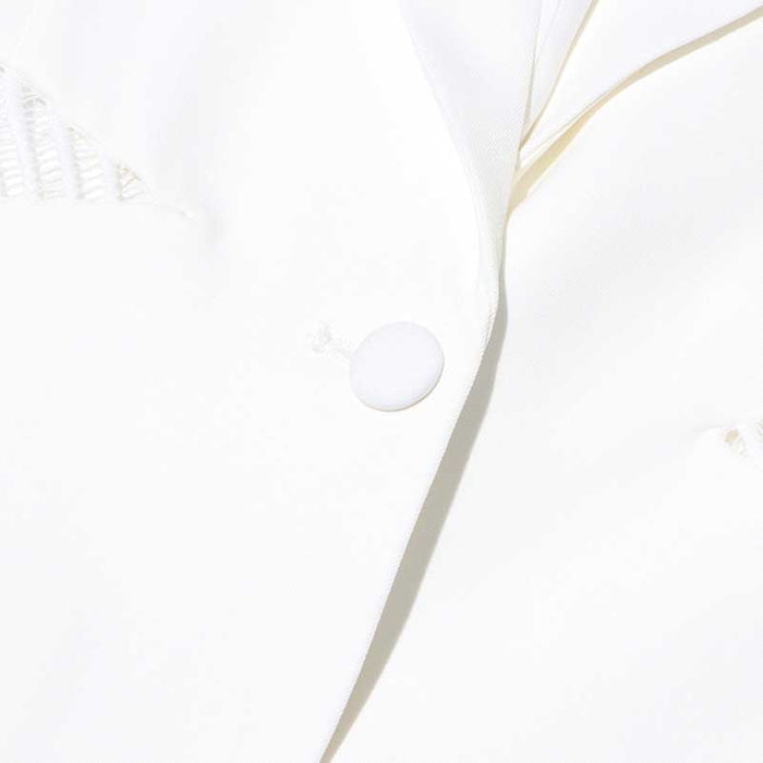 Women's Lace Stitching Blazer in White