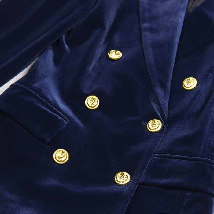 Women's Pantsuit Velvet Blazer Formal Pant Set