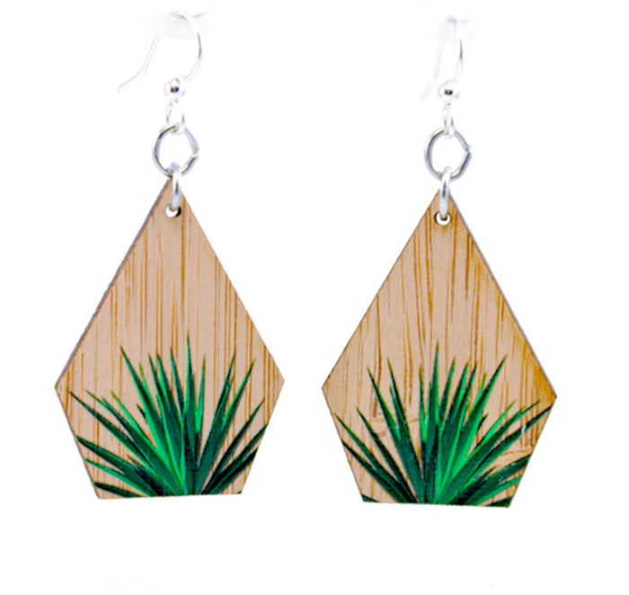 Bamboo yucca desert plant earrings, laser-cut and made in USA
