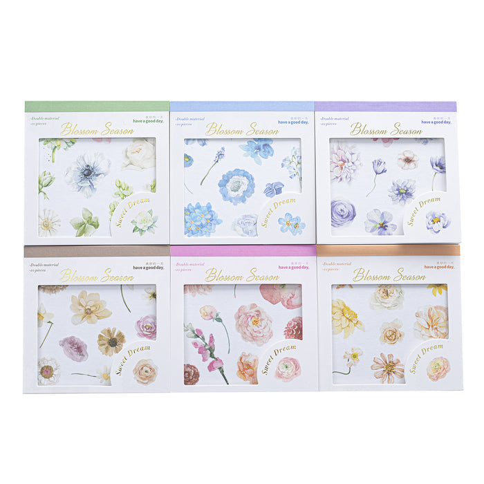 10 Sheets Flower PET Stickers Book HJTM