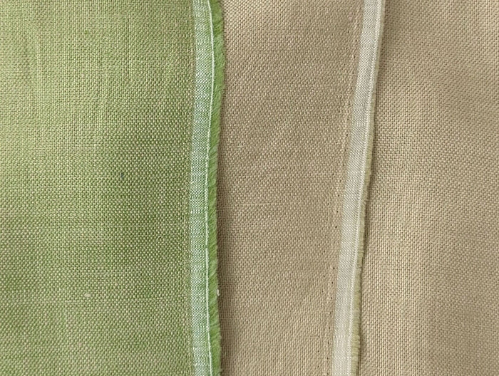 100% Linen Canvas Chambray Fabric 3455 1702 - The Linen Lab - Green
