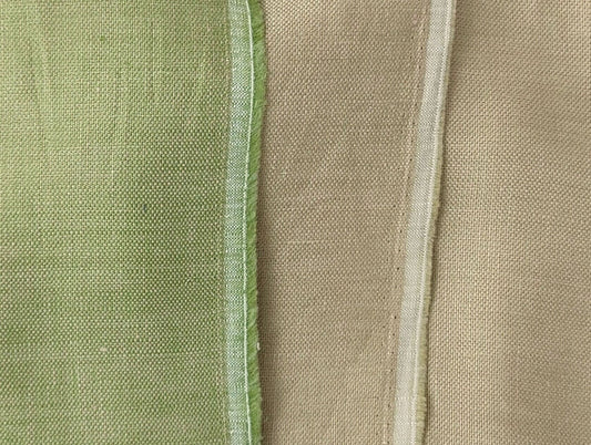 100% Linen Canvas Chambray Fabric 3455 1702 - The Linen Lab - Green