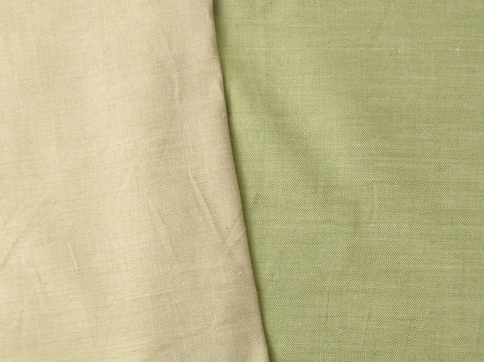 100% Linen Canvas Chambray Fabric 3455 1702 - The Linen Lab - Green