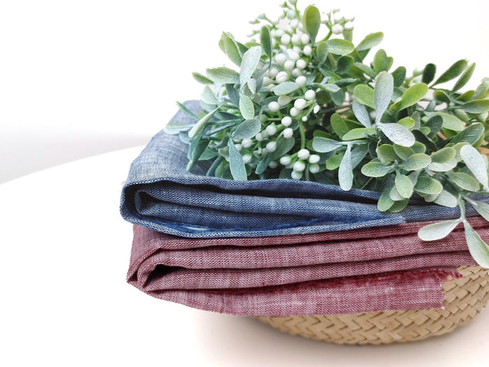 100% Linen Chambray Fabric – Soft Pre-Washed Lightweight 4918 4134 4135