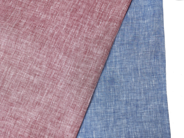 100% Linen Chambray Fabric – Soft Pre-Washed Lightweight 4918 4134 4135