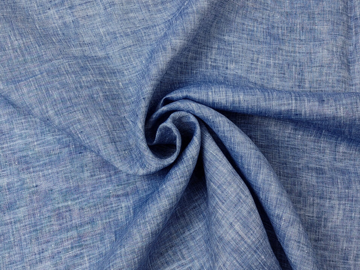 100% Linen Chambray Fabric – Soft Pre-Washed Lightweight 4918 4134 4135