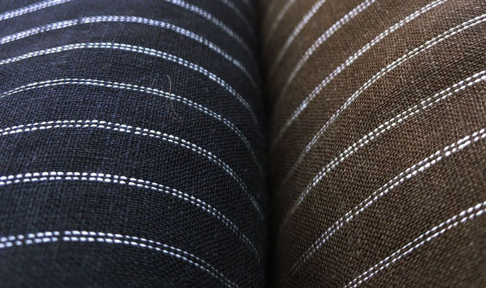 100% Linen Fabric 2-Pin Stripe Light Weight 6253 6254 - The Linen Lab - Navy 6253