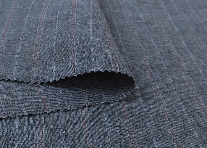 100% Linen Fabric Delave Stripe Lightweight 7500 7501 7751 7723 7724 - The Linen Lab - Grey